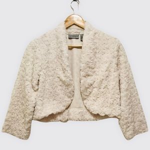Amanda Charles Faux Fur 3/4 Sleeve Cardigan Size L